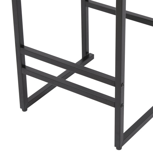 Set of 2 Woven Bar Stools with Backrest Paper Rope Weave Dining Chairs for Kitchen Island (Style B Black & Creamy White)