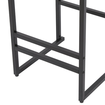 Set of 2 Woven Bar Stools with Backrest Paper Rope Weave Dining Chairs for Kitchen Island (Style B Black & Creamy White)