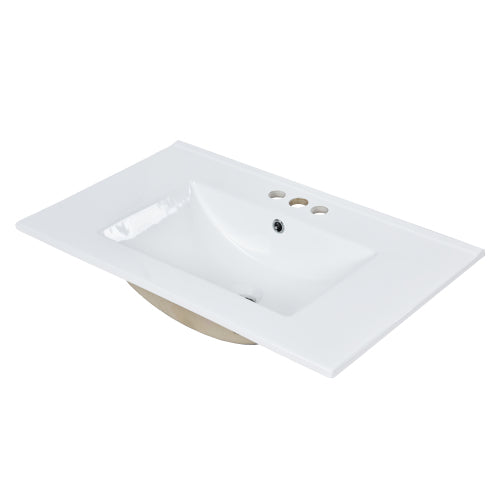 30'' Bathroom Vanity with Top Sink, Modern Bathroom Storage Cabinet with 2 Drawers and a Tip-out Drawer, Single Sink Bathroom Vanity