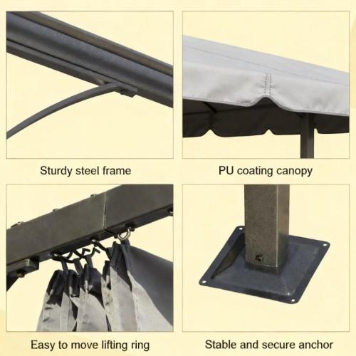 Metal Patio Shade Shelter,Outdoor Retractable Pergola Canopy,for Backyard,Porch Party,Garden
