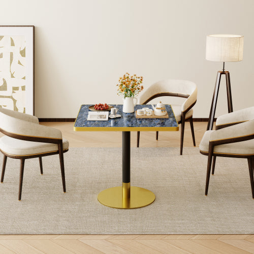 31.5inch Square Modern Tulip Dining Table with Faux Marble Top for Dining Room