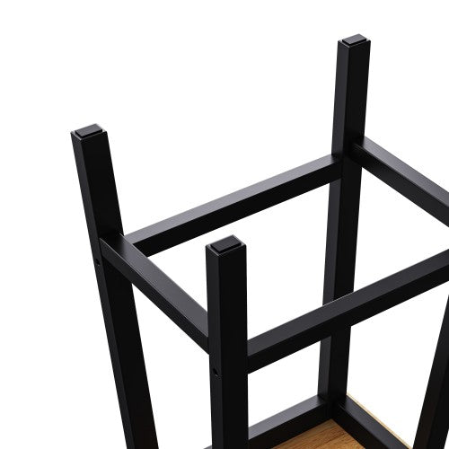 48inch Kitchen Island with 2 Bar Stools, Power Outlet, Internal Storage Rack, Kitchen Storage Cart on 5 Wheels with Drop Leaf, 5 Open Side Racks, Drawers, Black (Old SKU N707S000015B)(Three Packages)