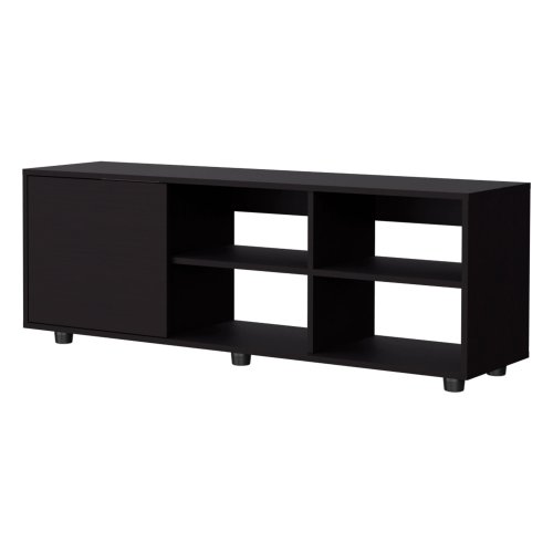 Wengue 51 inch TV Stand with Door and Open Shelf Storage