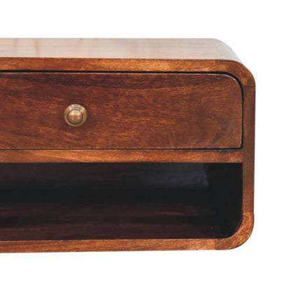 California Walnut Wall-Mounted Nightstand