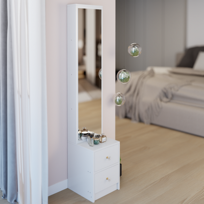 63 inch  Full-Length Dressing Mirror Cabinet, Jewelry & Cosmetic Organizer, 48 inch  Mirror, Multi-Layer Storage, EPA/GCC/UL