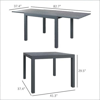Outdoor Table,Aluminum Frame Rectangle Outdoor Table