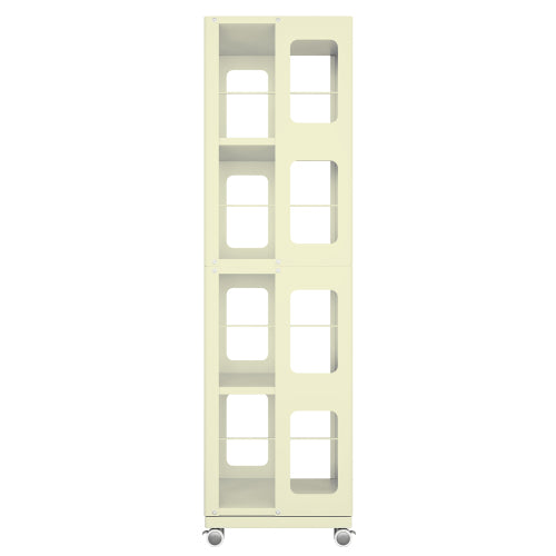 4-Tier All-Steel 360¡ã Rotating Bookshelf With Universal Wheels Space-Saving Sturdy Household Book Display Rack