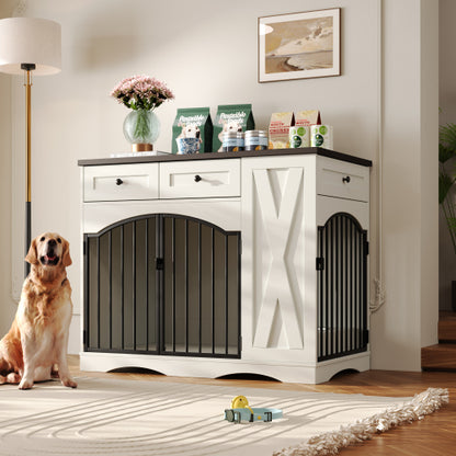 GO 43.3" Farmhouse Dog Crate Furniture
