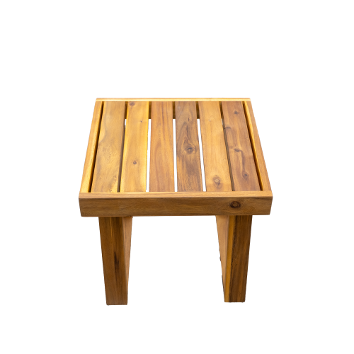 U_STYLE Acacia Wood Outdoor Lounge Set - Chair and Ottoman with Removable Cushions