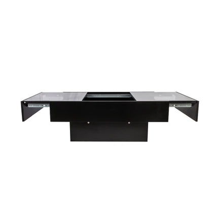 Extendable Coffee Table with Sliding Top & Hidden Storage, Wooden Center Table