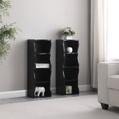 Ultra-Thin 8-Tier Wavy Edge Combined Bookshelf Adjustable Partition Waterproof MDF Storage Display Shelf