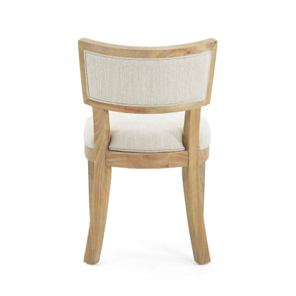 Fabric Upholstered Farmhouse Dining Side Chairs Set of 2, Rubberwood Frame
