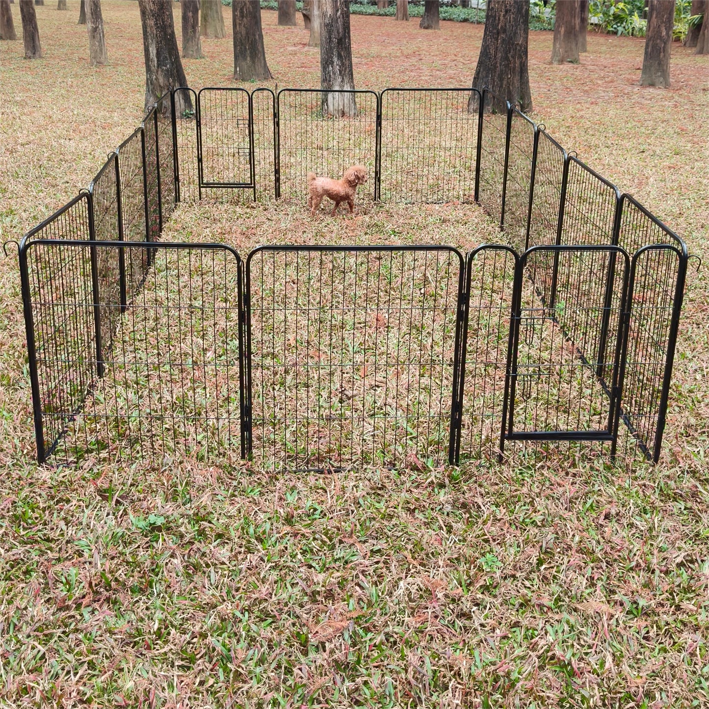 16-Panels Large Outdoor Indoor Iron Puppy Dog Fence Pet Dog Playpen