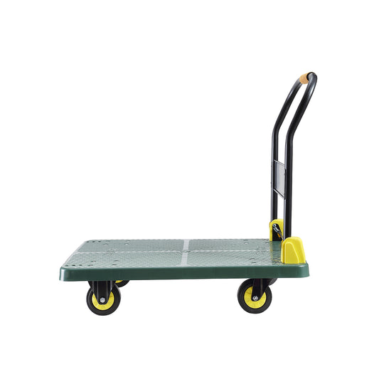 Foldable Push Hand Cart, Platform Truck with 880 lbs. Weight Capacity, Green
