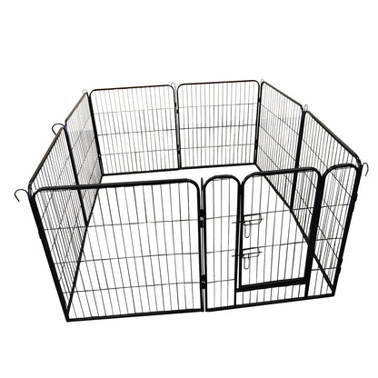 8-Panels Outdoor Indoor Iron Puppy Dog Fence Pet Dog Playpen