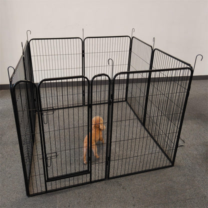 Large Outdoor Metal Puppy Dog Run Fence/8 Panels Iron Pet Dog Playpen
