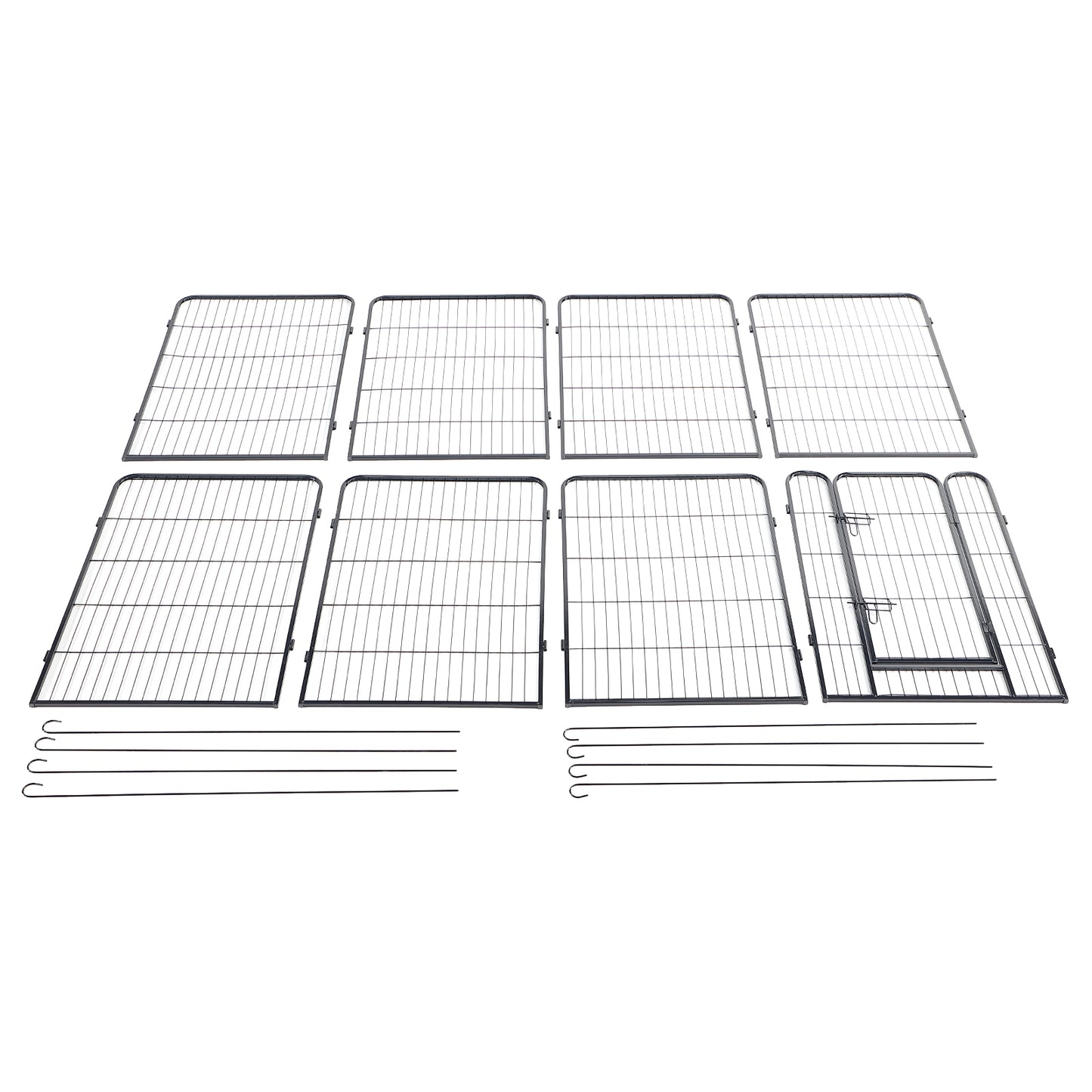 Large Outdoor Metal Puppy Dog Run Fence/8 Panels Iron Pet Dog Playpen