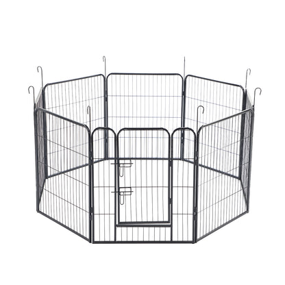 8-Panels Outdoor Indoor Iron Puppy Dog Fence Pet Dog Playpen