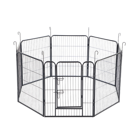 8-Panels Outdoor Indoor Iron Puppy Dog Fence Pet Dog Playpen
