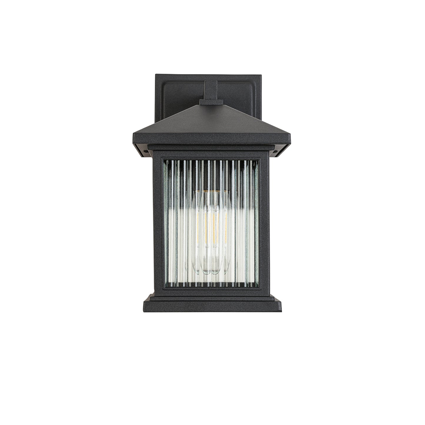 1-Light Black not Motion Sensing Outdoor HardWired Wall Lantern Sconce with No Bulbs Included