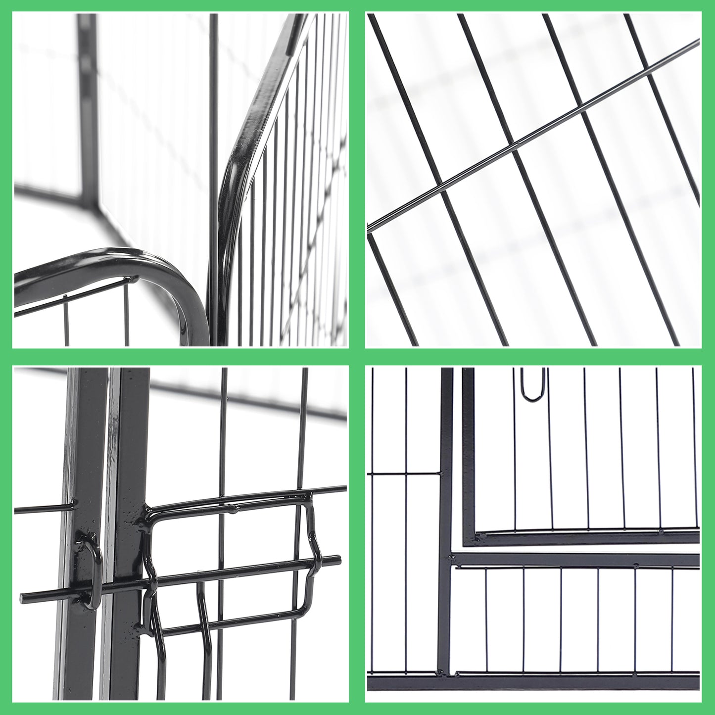 8-Panels Outdoor Indoor Iron Puppy Dog Fence Pet Dog Playpen