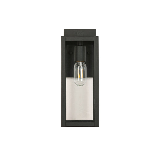 1-Light Matte Black Sensing Outdoor Hardwired Wall Sconce with No Bulb Included