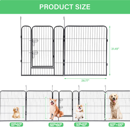 16-Panels Large Outdoor Indoor Iron Puppy Dog Fence Pet Dog Playpen