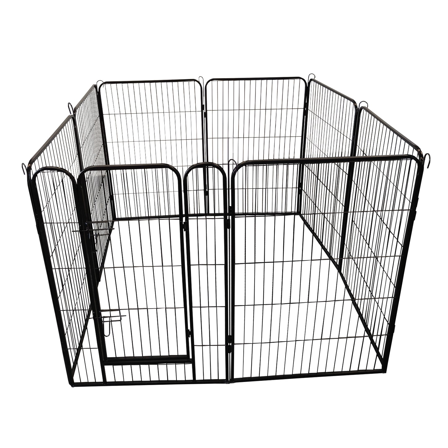 Large Outdoor Metal Puppy Dog Run Fence/8 Panels Iron Pet Dog Playpen