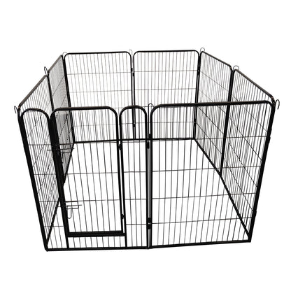 Large Outdoor Metal Puppy Dog Run Fence/8 Panels Iron Pet Dog Playpen