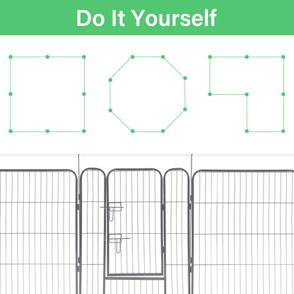8-Panels Outdoor Indoor Iron Puppy Dog Fence Pet Dog Playpen