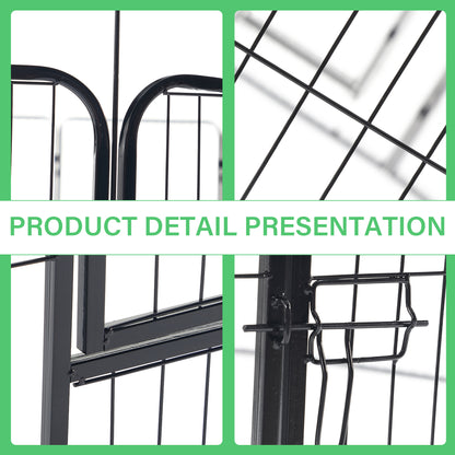 16-Panels Large Outdoor Indoor Iron Puppy Dog Fence Pet Dog Playpen