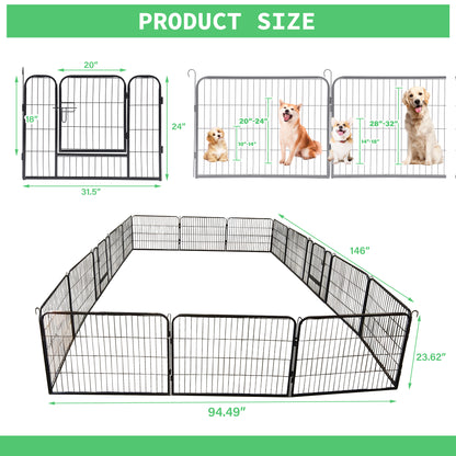 Portable Outdoor Folding 16-panel Heavy Duty Metal Pet Playpen