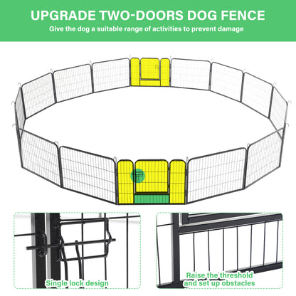 Portable Outdoor Folding 16-panel Heavy Duty Metal Pet Playpen