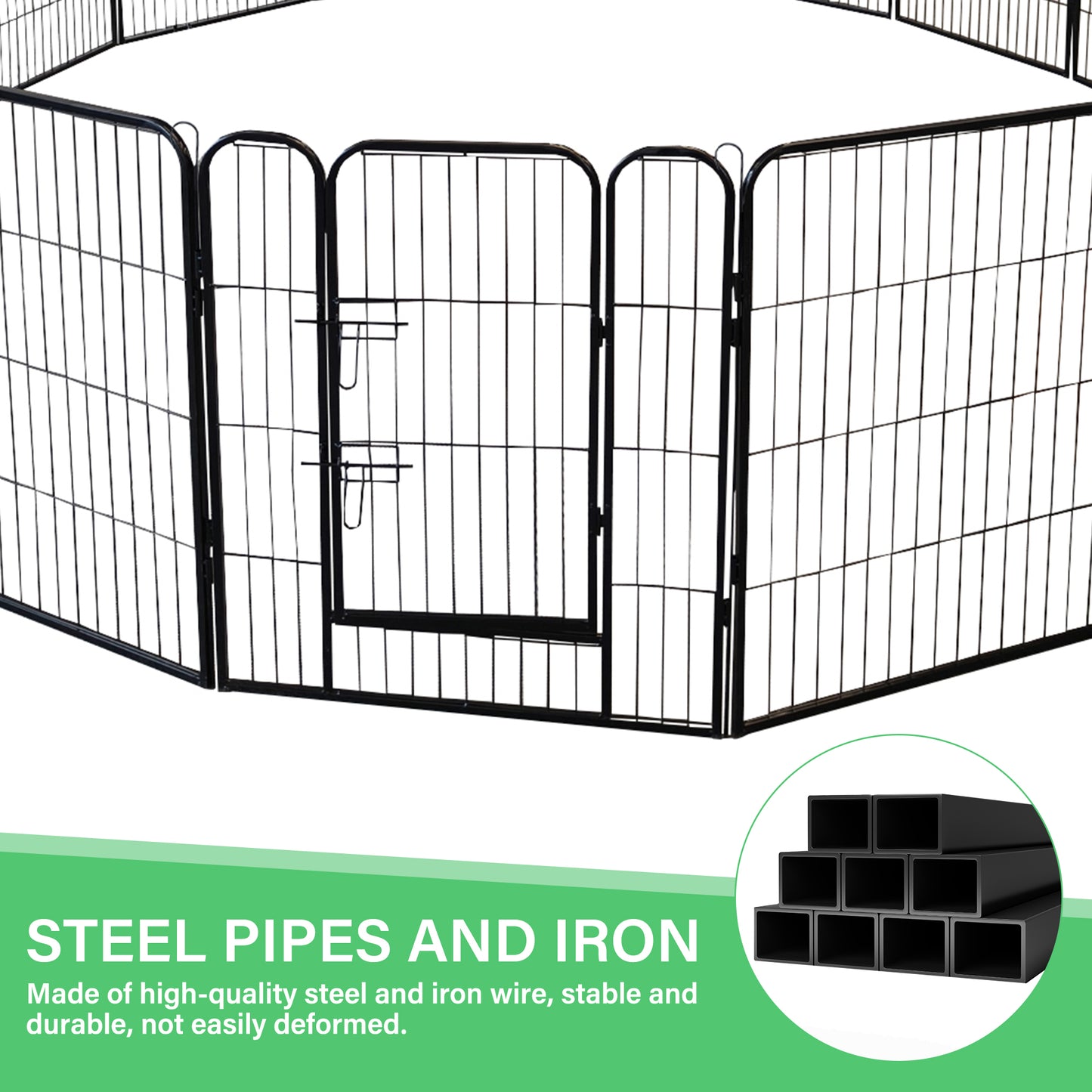 16-Panels Large Outdoor Indoor Iron Puppy Dog Fence Pet Dog Playpen