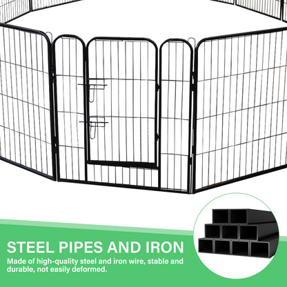 16-Panels Large Outdoor Indoor Iron Puppy Dog Fence Pet Dog Playpen