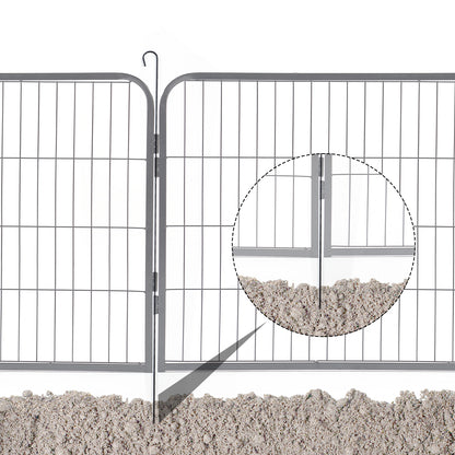 16-Panels Large Outdoor Indoor Iron Puppy Dog Fence Pet Dog Playpen
