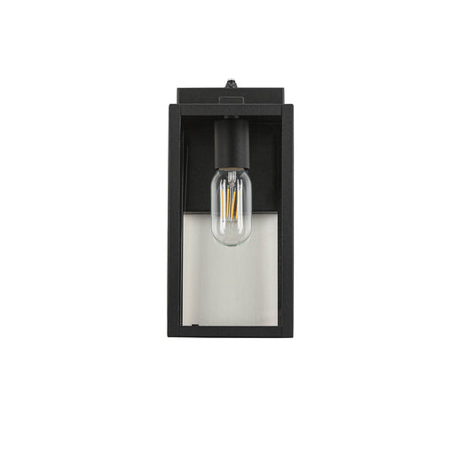 Dusk to Dawn Sensor Outdoor Wall Light, Waterproof Outdoor Wall Lamps, Wall Sconce with Seeded Glass, Matte Black