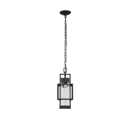 Matte Black Modern/Contemporary Textured Glass Linear Led Cfl Medium Outdoor Hanging Pendant Light