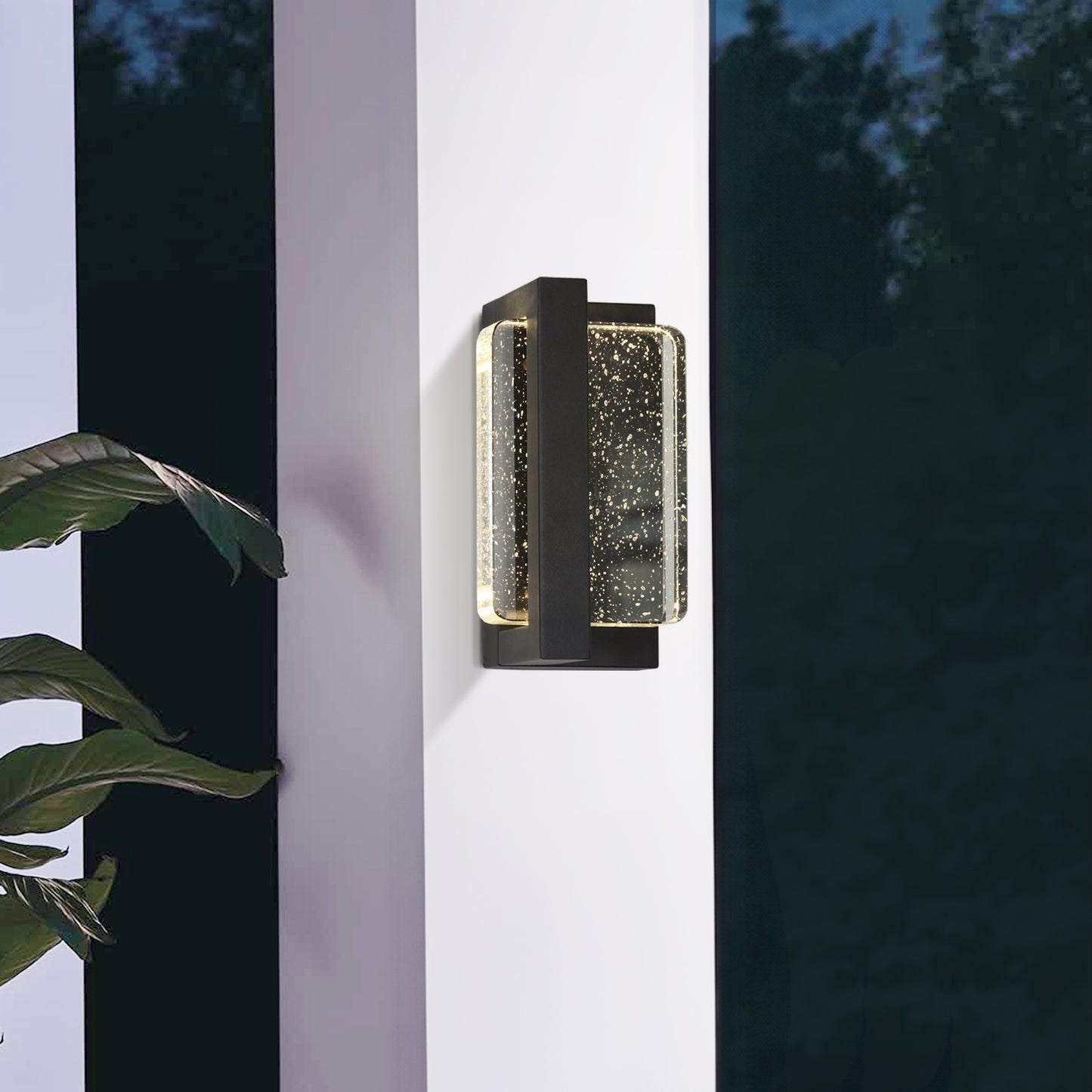 1-Light Matte Black not Motion Sensing LED Outdoor Hardwired Wall Lantern Sconce with No Bulbs Included