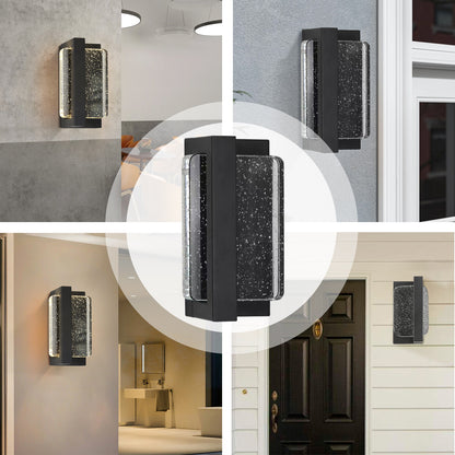 1-Light Matte Black not Motion Sensing LED Outdoor Hardwired Wall Lantern Sconce with No Bulbs Included