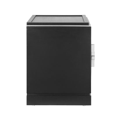 Mid-Century Modern Nightstand, 2 Drawers Wide Sofa Side Table,Wood Diamond Shaped End Table with Storage,Closet with Heavy Duty Base,Small Bedside Table for Bedroom,Living Room,Entrance,Black