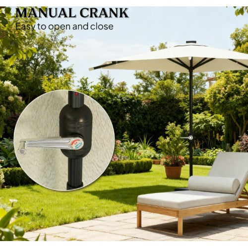 Small Vented Half Patio Umbrella,Half Outdoor Patio Umbrella,with Crank 8 Ribs for Outdoor