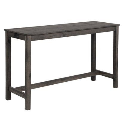 4 Piece Bar Table Set with Power Outlet,Bar Table Set with Chairs,Sofa Bar Table with Stools,Behind Couch Table with 3 Padded Stools,for Living Room,Dining room, Dark Gray