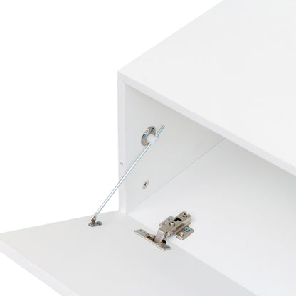 Wall Mount Floating Particle Board TV Stand Drop Down Cabinet Media Shelf For Living Room Bedroom