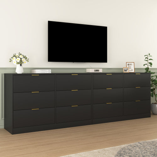 Simply Modern 6-Drawer Dresser, Chest of Drawers for Bedroom, Living Room, Hallway, and Entryway - Large Storage Cabinet Black