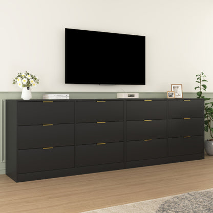Simply Modern 6-Drawer Dresser, Chest of Drawers for Bedroom, Living Room, Hallway, and Entryway - Large Storage Cabinet Black