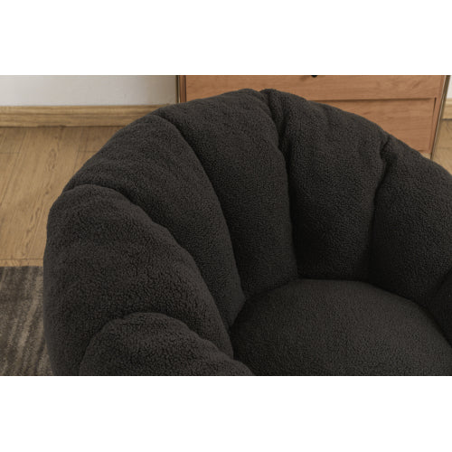 Faux Fur Memory Foam Ergonomic Bean Bag Lounge Chair with Armrests for Dorm Apartment Living Room