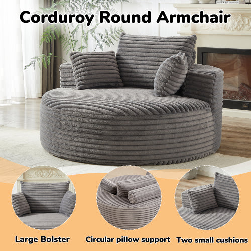 55 inch L Faux-Rabbit-Fur Corduroy Single Sleeper Chair, No Assembly