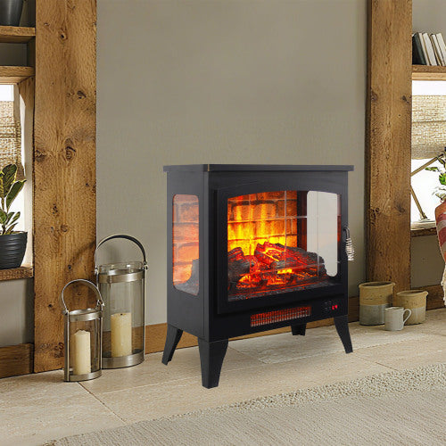 21 inchThree-sided Freestanding Electric Fireplace Stove heater with 3D Flame effect with remote control