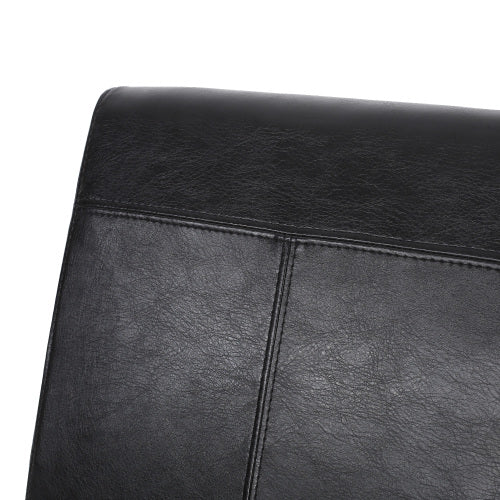 T-Stitch PU Leather Dining Side Chairs, Set of 2, Black